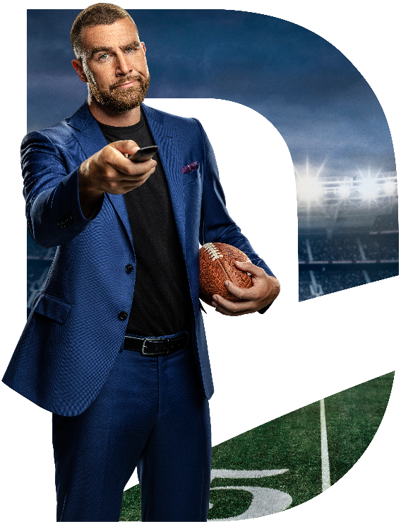 football player with remote