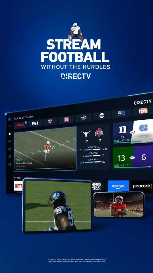Stream Football without the hurdles with DIRECTV